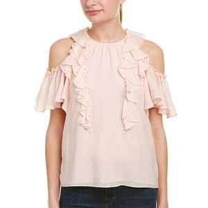 Rebecca Taylor Cold shoulder pink top